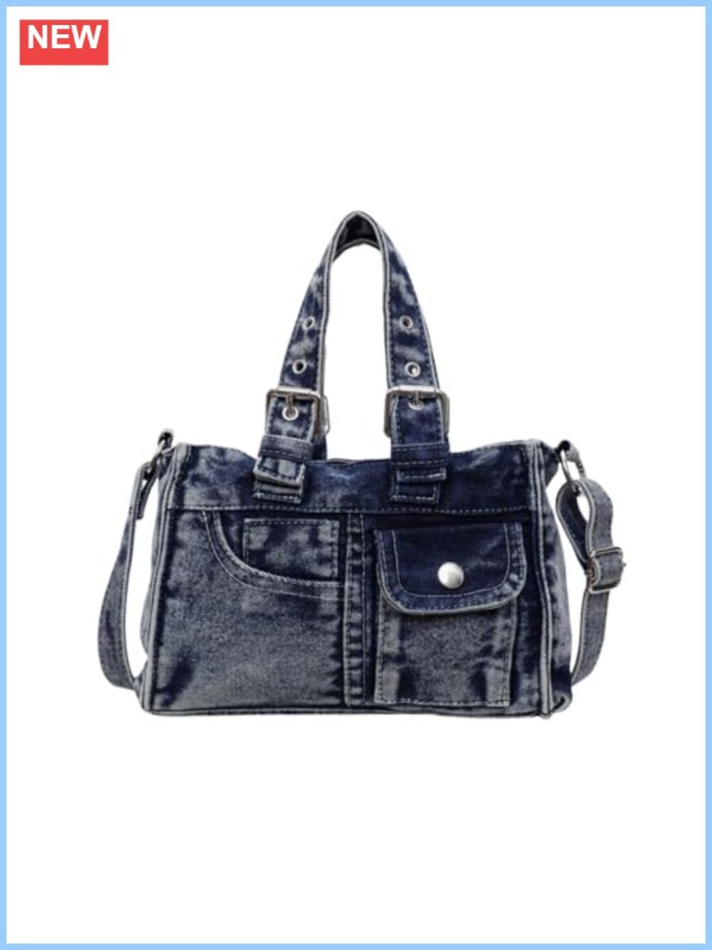 Y2K Denim Hobo Shoulder Bag Crossbody Purse with Top Handle